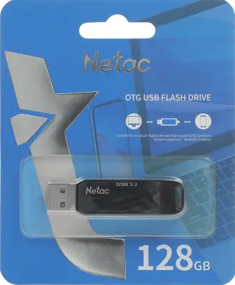 Модуль памяти USB3.0+Type-C Netac US11 128 Гб чёрный [NT03US11C-128G-32BK]