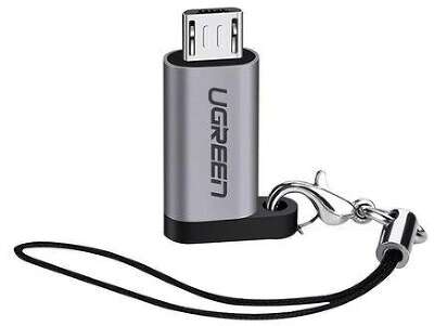 Адаптер UGREEN US282 (50590) USB-C Female to Micro USB Male Adapter. Цвет: серый