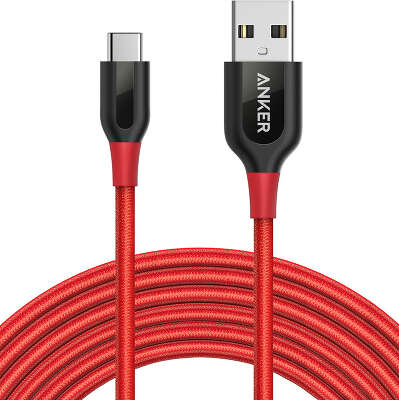 Кабель Anker PowerLine+ USB to USB-C 3 м, Red [A8267091]