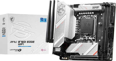 Материнская плата MSI MPG B760I EDGE WIFI Soc-1700 Intel B760 2xDDR5 mini-ITX AC`97 8ch(7.1) GbLAN+HDMI+DP
