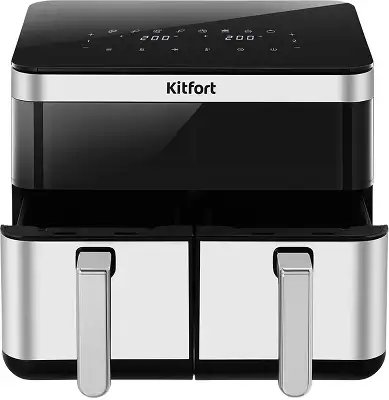 Аэрогриль Kitfort КТ-8110 8.6л 2700Вт серебристый/черный