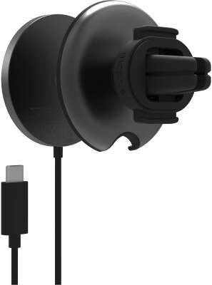 Автодержатель с беспроводной зарядкой Mophie Snap Plus Wireless Vent Mount, Black [401307636]