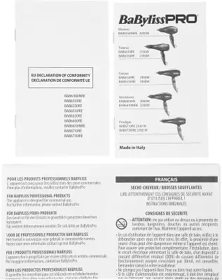 Фен Babyliss Pro Tiziano 2300Вт черный (BAB6330RE)