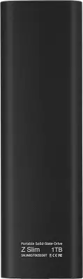 Накопитель SSD Netac USB-C 1Tb NT01ZSLIM-001T-32BK Z Slim 1.8" черный