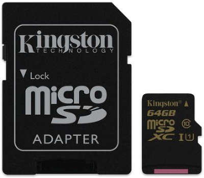 Карта памяти 64 Гб Micro SDXC Kingston Class 10 UHS-I U1 [SDCA10/64GB]