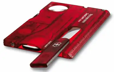 Швейцарская карта Victorinox SwissCard Classic (0.7100.T) красный полупрозрачный коробка подарочная
