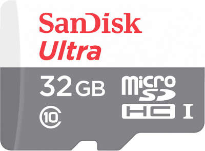 Карта памяти 32 Гб Micro SDHC SanDisk Ultra Class 10 UHS-I [SDSQUNR-032G-GN3MN] без адаптера