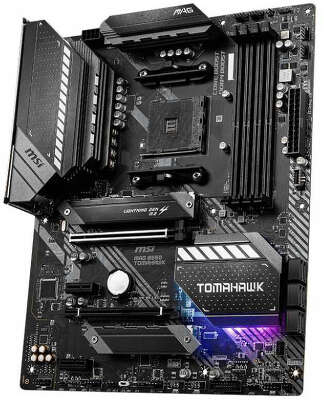 Материнская плата MSI MAG B550 TOMAHAWK Soc-AM4 AMD B550 4xDDR4 ATX AC`97 8ch(7.1) 1 x 2.5Gigabit + Gigabit Ethernet RAID+HDMI+DP