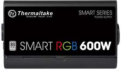 Блок питания Thermaltake ATX 600W Smart RGB 600 80+ white (20+4pin) APFC 120mm fan color LED 6xSATA RTL