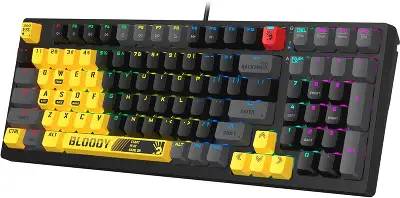 Клавиатура A4Tech S98 Sports механическая желтый/серый USB for gamer LED (S98 SPORTS LIME BLMS RED PLUS) кабель 1.8м