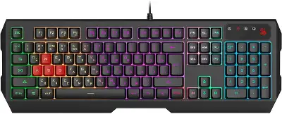 Клавиатура A4Tech Bloody B140N черный USB Multimedia for gamer LED (подставка для запястий) (B140N)