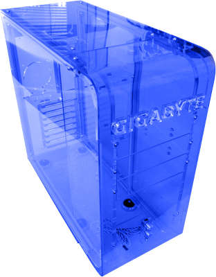 Корпус midiATX Gigabyte прозрачный Blue (без Б,П)