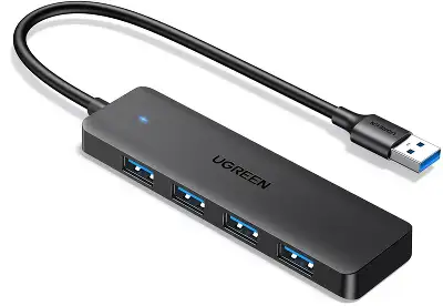 Концентратор UGREEN CM219 4-Ports USB A 3.0 Hub, серый (50985)