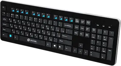 Клавиатура Оклик 870S черный USB беспроводная slim Multimedia