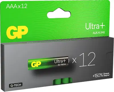 Элемент питания AAA GP Ultra Plus G-TECH [LR03] (12 шт в упаковке), цена за 1шт.