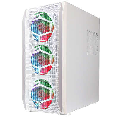 Корпус Ginzzu GL 390 FAN 12CM RGB*4 USB3.0 Window Белый