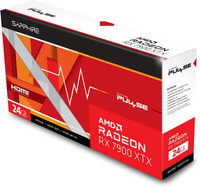 Видеокарта Sapphire AMD Radeon RX 7900 XTX PULSE GAMING OC 24Gb DDR6 PCI-E HDMI, 3DP