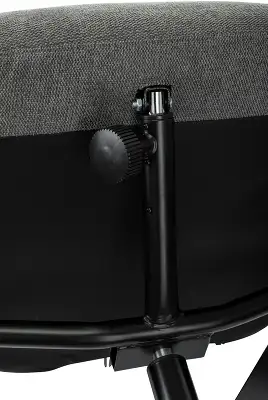 Кресло для дома Бюрократ _Baron с пуфом серый металл черный крестов. (_BARON/GREY)