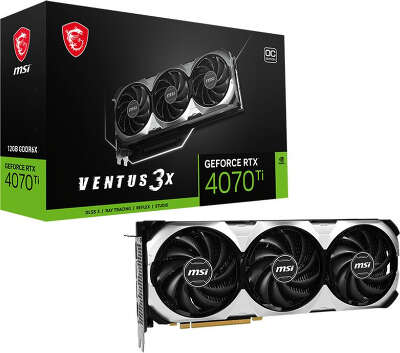 Видеокарта MSI NVIDIA nVidia GeForce RTX 4070Ti VENTUS 3X OC 12Gb DDR6X PCI-E HDMI, 3DP