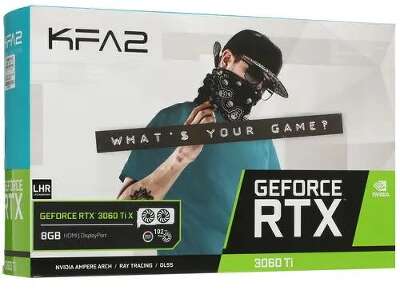 Видеокарта KFA2 NVIDIA nVidia GeForce RTX 3060Ti X BLACK LHR 8Gb DDR6 PCI-E HDMI, 3DP