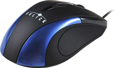 Мышь USB Oklick 235M 800 dpi, чёрная/синяя
