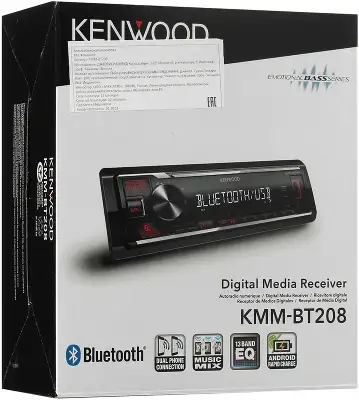 Автомагнитола Kenwood KMM-BT208 1DIN 4x50Вт
