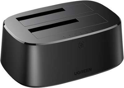 Док-станция для двух жестких дисков UGREEN CM198 (50857) USB 3.0 to SATA Dual-Bay Hard Drive Docking Station EU. Цвет: черный