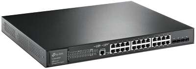 Коммутатор TP-LINK TL-SG3428XMP 24-портовый гигабитный управляемый PoE-коммутатор с 4 SFP+ портами 10 Гбит/с, поддержка PoE 802.3af/at, 1 консольный порт, установка в 19-дюймовую стойку, поддержка функций L2/L2+ (030773)