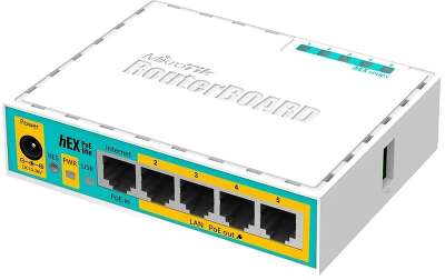 MikroTik RB750UPr2 hEX PoE lite Маршрутизатор 5-портовый 100-Мбитный  с поддержкой PoE на 4-х портах 5x Ethernet, раздача PoE, 650 МГц ЦП, 64 МБ 