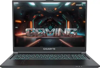 Ноутбук Gigabyte G6 Core i7 13620H 16Gb SSD1Tb NVIDIA GeForce RTX4050 6Gb 16" IPS FHD+ (1920x1200) FreeDOS black WiFi BT Cam (MF-H2KZ854KD)