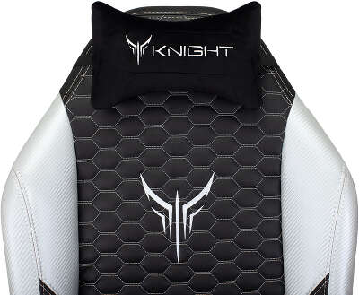 Кресло игровое Knight Neon черный/серебряный соты эко.кожа с подголов. крестов. металл