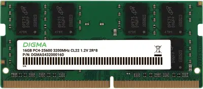 Модуль памяти DDR4 SODIMM 16Gb DDR3200 Digma (DGMAS43200016D)
