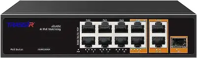 Коммутатор Trassir TR-NS13111S-120-8PoE (L2) 6x100Мбит/с 4x1Гбит/с 1SFP 8PoE 120W неуправляемый