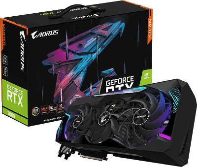 Видеокарта GIGABYTE NVIDIA nVidia GeForce RTX 3080 AORUS MASTER 10Gb DDR6X PCI-E 3HDMI, 3DP
