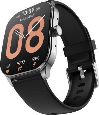 Смарт-часы Amazfit Pop 3S A2318 1.96" AMOLED корп.серебристый рем.черный (6972596107095)