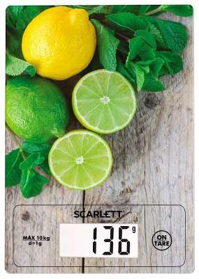 Весы кухонные электронные Scarlett SC-KS57P21 рисунок/лимон/зелень