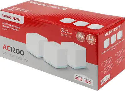 Бесшовный Mesh роутер Mercusys Halo H30 (HALO H30(3-PACK)) AC1200 10/100BASE-TX белый (упак.:3шт)