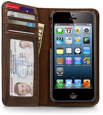 Чехол кожаный для iPhone 5/5S Twelve South BookBook, коричневый [12-1309]