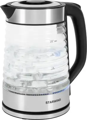 Чайник электрический Starwind SKG2111 2л. 1800Вт черный/прозрачный корпус: стекло