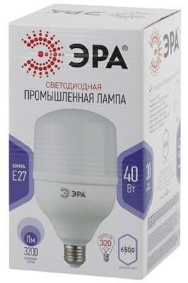 ЭРА Б0027006 Лампа светодиодная STD LED POWER T120-40W-6500-E27 E27 / Е27 40Вт колокол холодный дневной свет