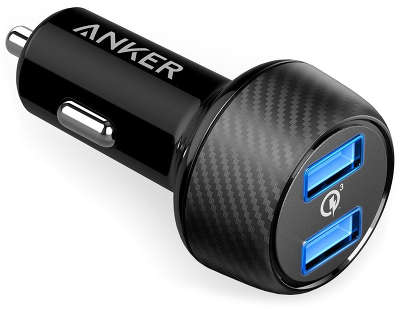 Автомобильное ЗУ Anker PowerDrive Speed 2xUSB Quick Charge 3.0, чёрное [A2228H11]