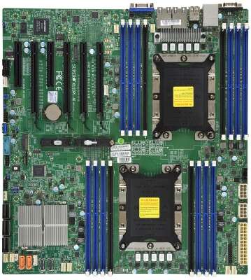 Материнcкая плата SuperMicro MBD-X11DPI-N-B E-ATX Up to 2TB 3DS ECC RDIMM 14 SATA3 4 USB 2.0 ports 5 USB 3.0 ports 1 VGA port, 2x1GbE (272242) (incl. 1x I/O Shield MCP-260-00042-0N, 2x CBL-0044L )