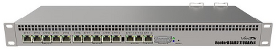 Маршрутизатор MikroTik RouterBOARD 1100AHx4 with Annapurna Alpine AL21400 Cortex A15 CPU (4-cores, 1.4GHz per core), 1GB RAM, 13xGbit LAN, RouterOS L6, 1U rackmount case, Dual PSU