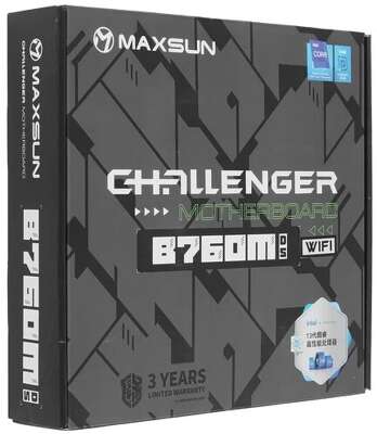 MAXSUN MS-Challenger B760M D5 WIFI (Socket 1700, mATX, 2*DDR5, VGA/HDMI, 3*SATA3, 2*M.2, 1*PCIEx16/1*PCIEx1, 2*USB2.0, 4*USB 3.2, LAN 1*1G, Bluetooth,  Wi-Fi 802.11ax,  RTL)