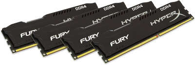Набор памяти DDR4 DIMM 4x32Gb DDR2400 Kingston HyperX Fury Black (HX424C15FB3K4/128)