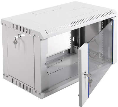 Шкаф коммутационный ЦМО ШРН-ЭКОНОМ (ШРН-Э-6.350) настенный 6U 600x350мм пер.дв.стекл 85кг серый 300мм 11.4кг 180град. 345мм