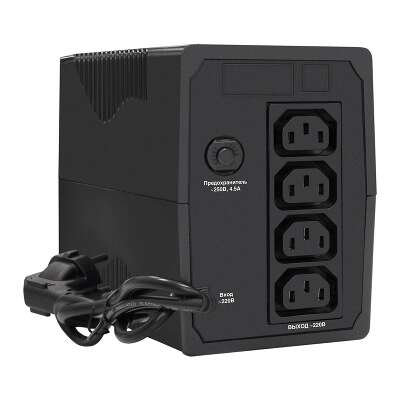 Exegate EP285542RUS ИБП ExeGate Power Back BNB-650.LED.AVR.C13.RJ.USB <650VA/360W, LED, AVR,4*IEC-C13, RJ45/11, USB, Black>