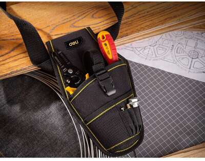 Поясная сумка-кобура монтажника Deli DL430004 260 x 150 мм, 4 кармана, ткань Оксфорд 600D