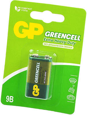 Элемент питания Крона GP Greencell GP1604G-2CR1 6F22 (1 шт в блистере)