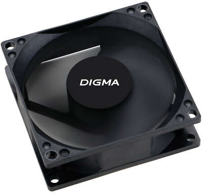 Вентилятор для корпуса Digma DFan-80 80х80x25 черный 3-pin 4-pin (Molex) 23дБ Ret